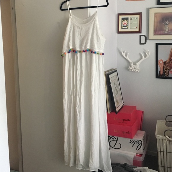 Dresses - White Pom Pom maxi dress Dresses - White Pom Pom maxi dress
