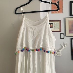 Dresses - White Pom Pom maxi dress Dresses - White Pom Pom maxi dress