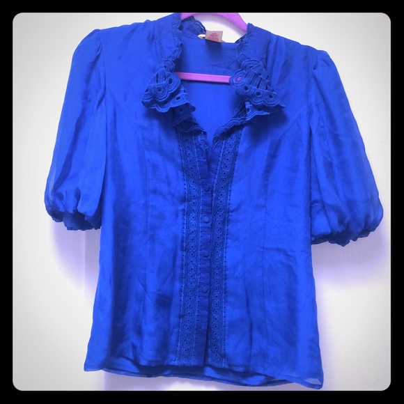 Blue Catherine Malandrino top.