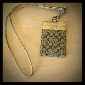 Coach card slot lanyard