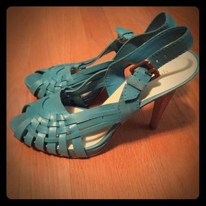 Teal Nine West heels