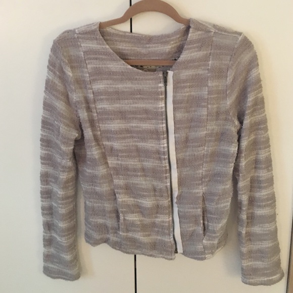 Textured knit Anthropologie moto jacket