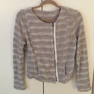 Textured knit Anthropologie moto jacket