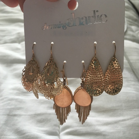3 pair Gold Gold earrings