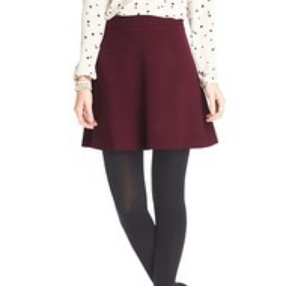 Maroon a line mini skirt