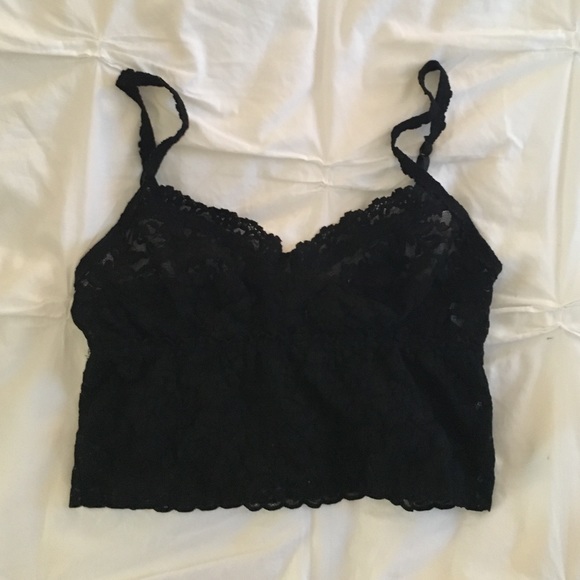 Cropped stretch lace bralette