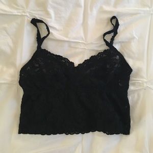 Cropped stretch lace bralette