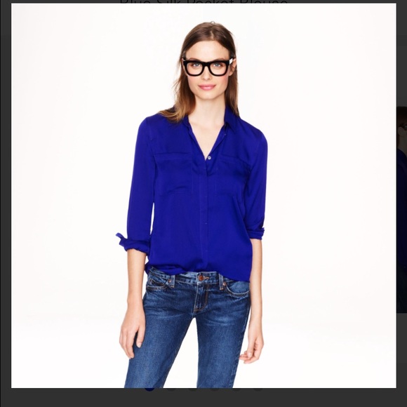 Blue Silk JCrew Button Down