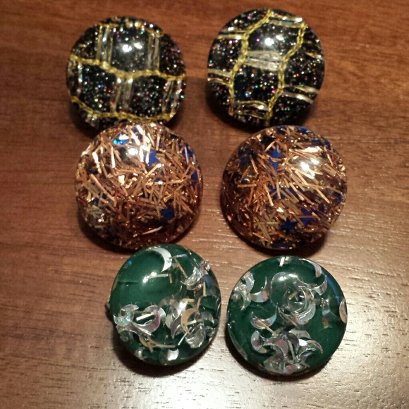 Colorful clip earrings
