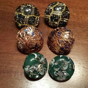 Colorful clip earrings