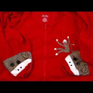 Sock Monkey Footie Onesie Pajama