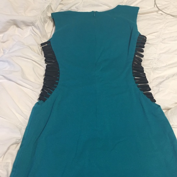Boutique Teal Mini Dress with Side Cutouts - Picture 4 of 4