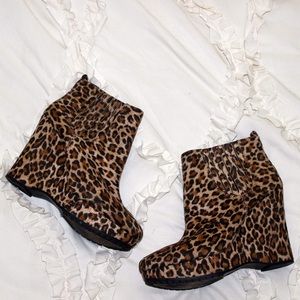 BCBG Animal Print Platform Booties