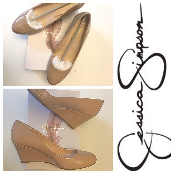 Jessica Simpson Shoes - BNIB! Nude Patent Wedges