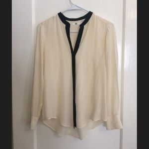 Uniqlo black and cream silk shirt
