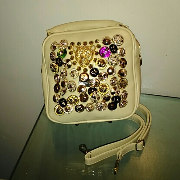 Cream Studded Satchel bag