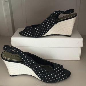 Polka dots Nine&CO wedge heels
