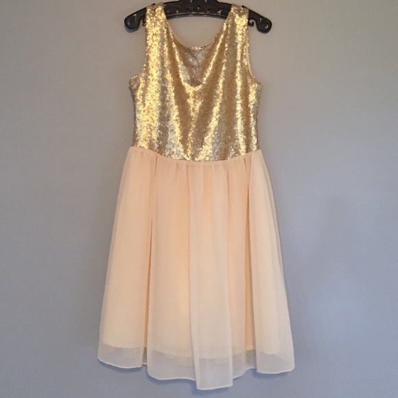 Gold sequin dress