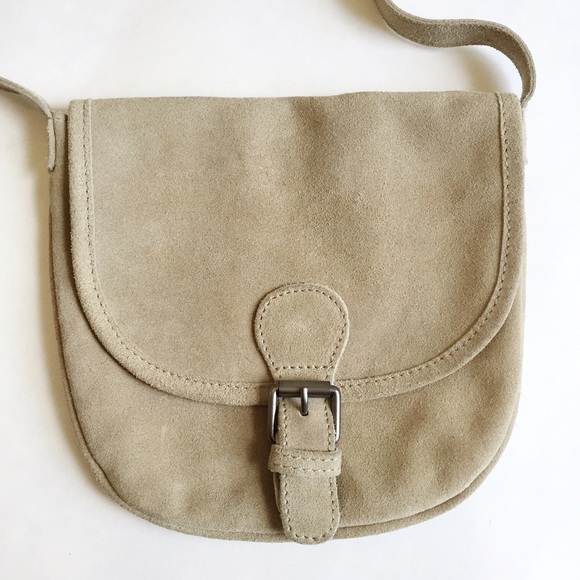 Suede leather cross body messenger bag / purse