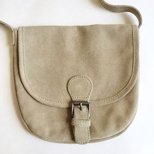 Suede leather cross body messenger bag / purse