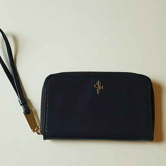 NWT Cole Haan navy leather wristlet