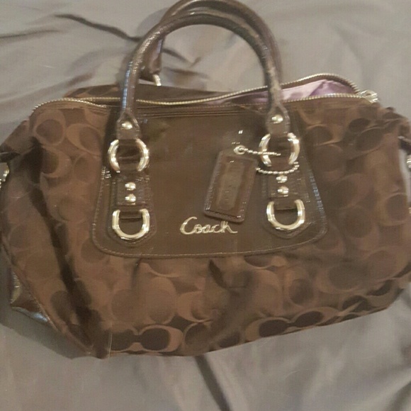 Coach-  authentic brown small/medium size purse