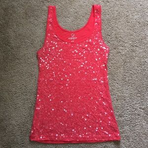 Sleeveless Red Embellished Tank