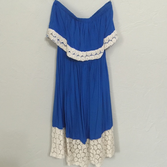 Blue strapless sundress - sz M
