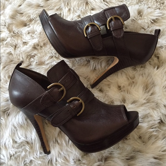 Coach chocolate soft leather heels - Picture 2 of 4