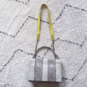 RAMY BROOK Tan & Snakeskin Crossbody, Real Leather