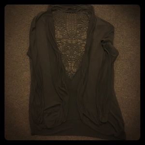 Crochet-Back Cardigan