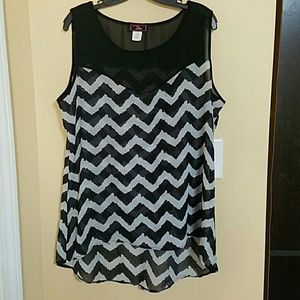 Chevron sheer top