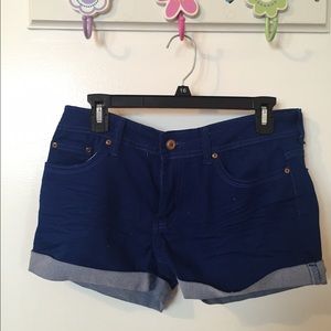 Blue denim shorts