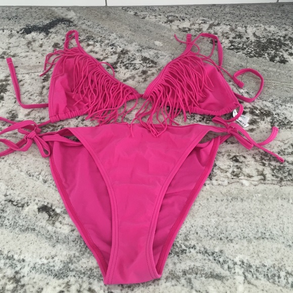 PINK fringe bikini - Picture 1 of 3