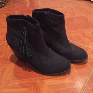 Black suede booties