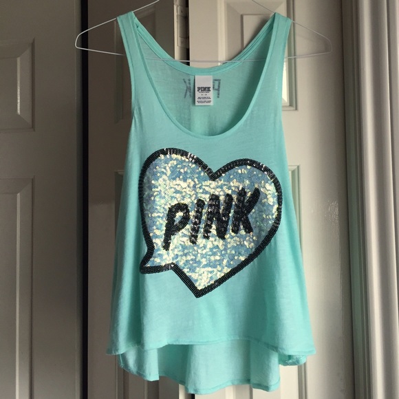 Seafoam Green Sequin Top by VS PINK