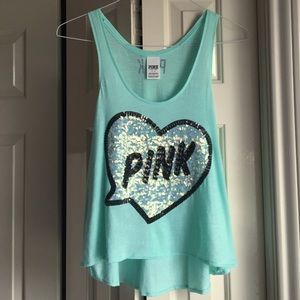 Seafoam Green Sequin Top by VS PINK