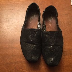 Sparkly black Toms