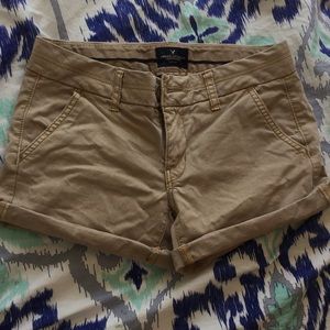 Tan American Eagle shorts