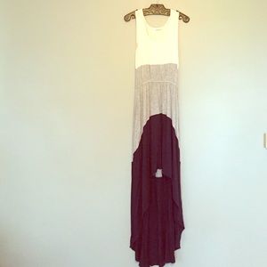 Color block high-low dress