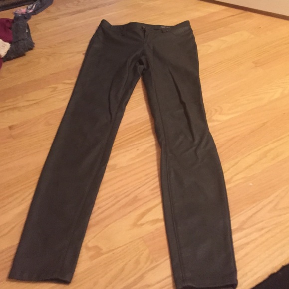 grey leather jeans