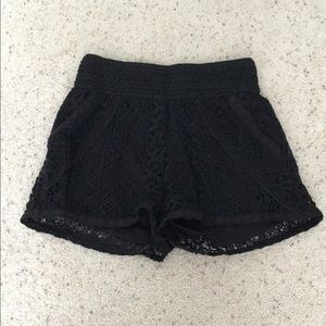 Black lace shorts