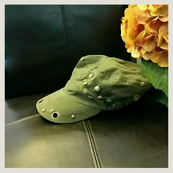 Studded Military style hat