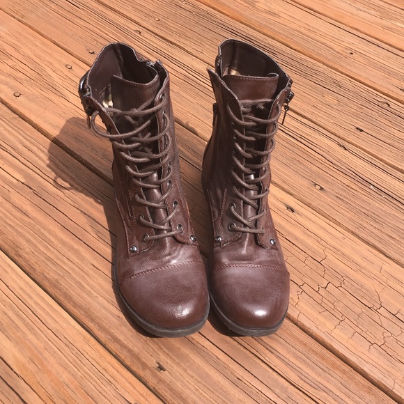 trendy Brown Combat Boots
