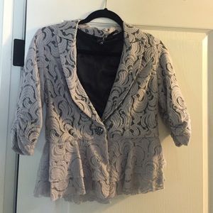 Grey lace half sleeve  jacket
