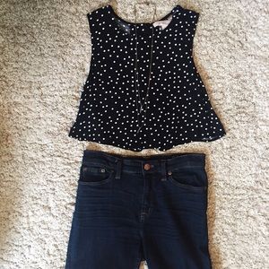 Forever 21 Button-back Polkadot Crop Top