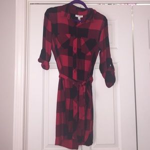 NWT Red and Black flannel dress