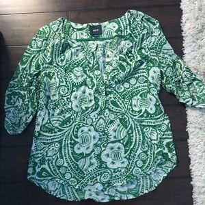 Green Maeve button sleeve top