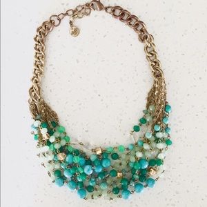 Stella & Dot blue and green statement necklace