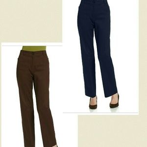 2 pair of women's PETITE cotton/spandex work pants